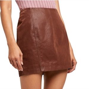 Free People Faux Leather Mini Skirt